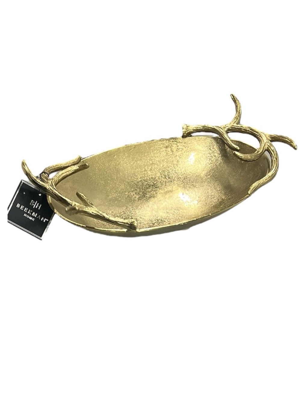 NWT Beekman Home Gold Tone Metal Rustic Antler Tabletop display Centerpiece